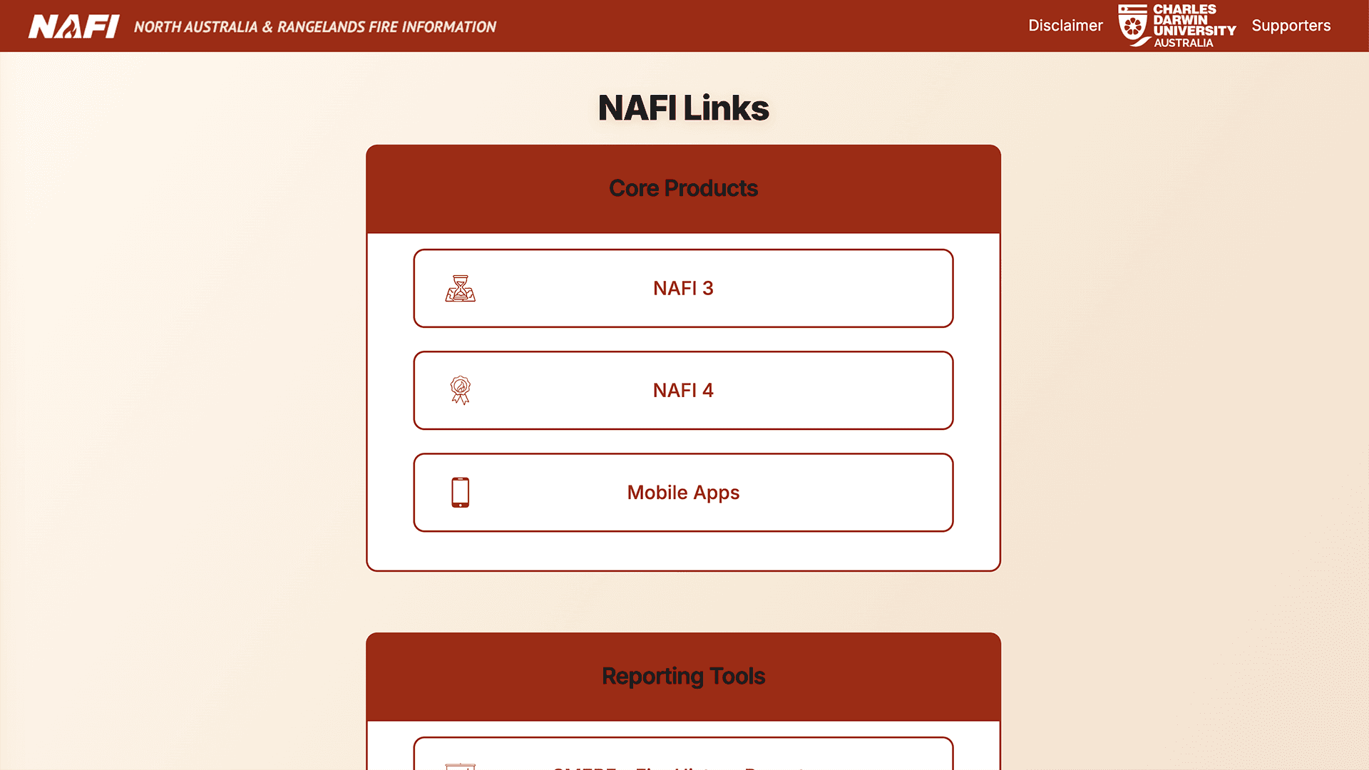 Tools UI interface